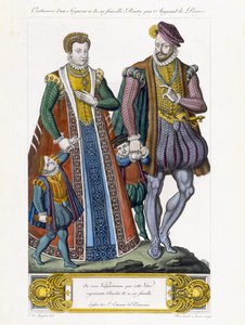 Costumes of a Seigneur and His Family, engraved by Amedee Peree